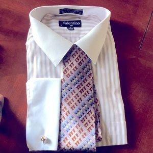 Dress shit with cufflinks and tie